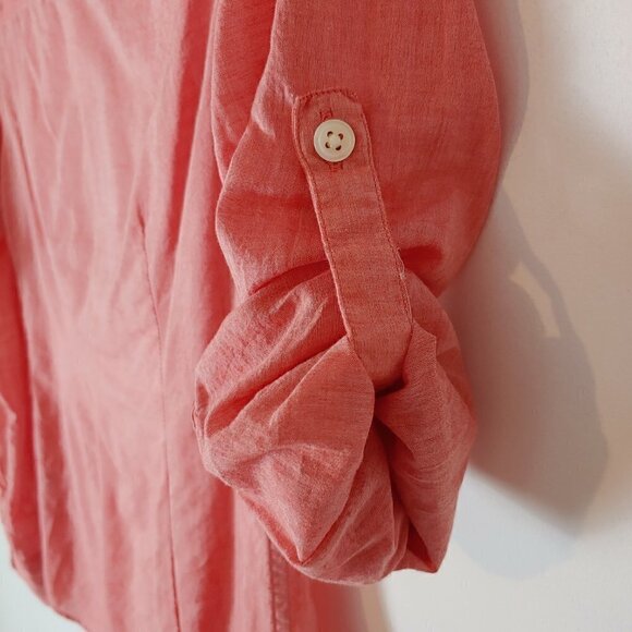J. Crew The Perfect Button Front Shirt Women's XXS Coral Pink Lightweight NEW - Picture 7 of 8